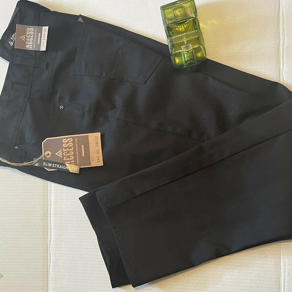 Access Apparel Mens AP14011 Black Cotton Slim Fit Straight Leg Jeans Size 36x32 - Picture 1 of 6